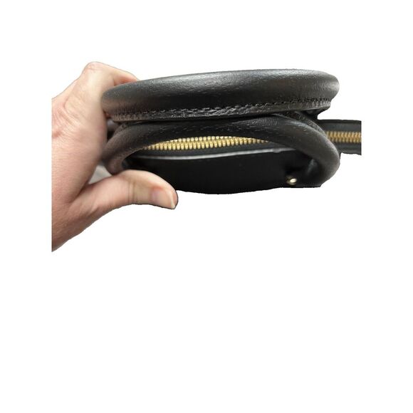 Kate Spade New York Black Leather Dome Satchel Purse Hand Bag - Picture 4 of 10